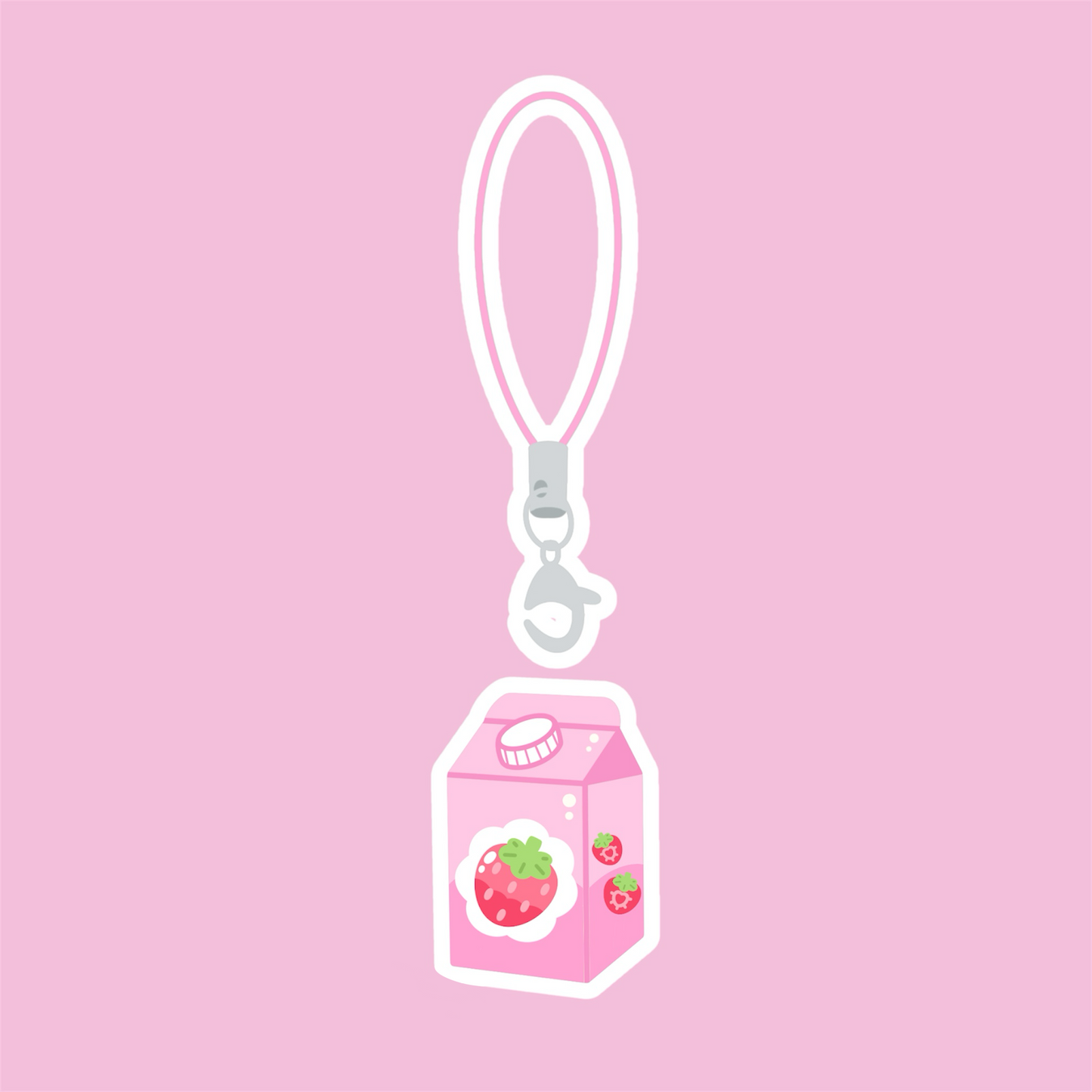 Strawberry Milk Phone Charm