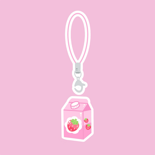 Strawberry Milk Phone Charm